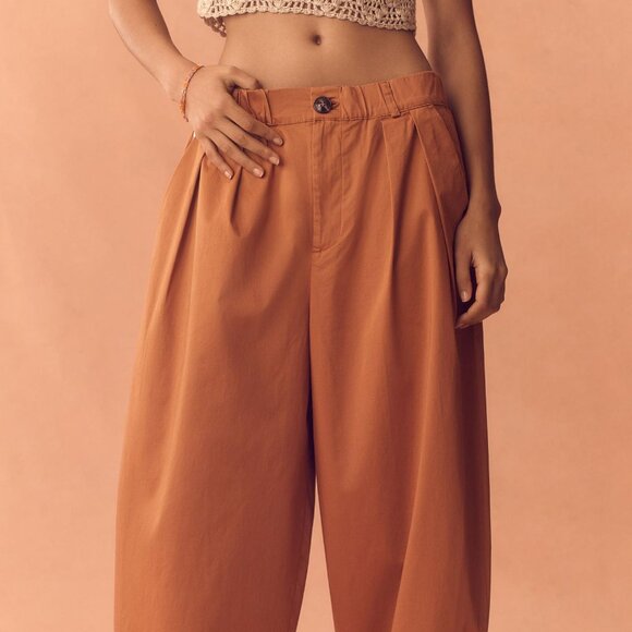 Anthropologie Tan Wide-Leg Pants - Picture 4 of 5